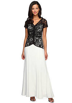 Alex Evenings Long Gown with lace