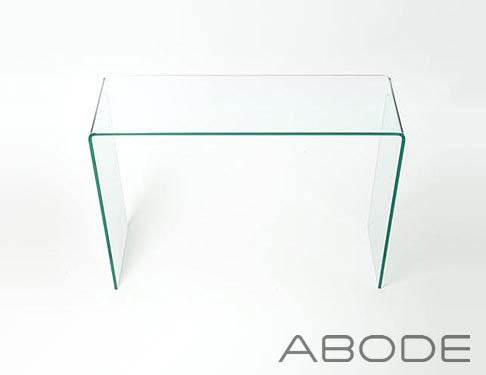Best Reviews Large Glass Console Table - Curved Edge - Glass Furniture
