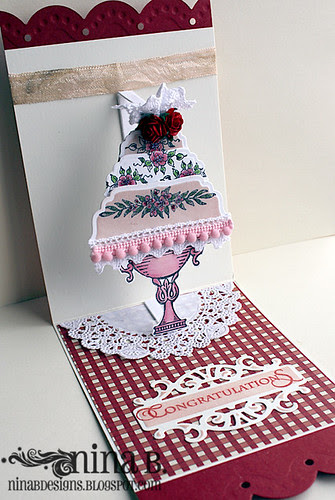 Elegant Wedding Pop Up Card inside