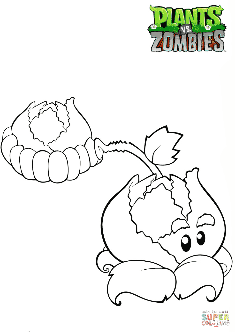 Plants vs. Zombies Cabbage Pult coloring page | Free ...