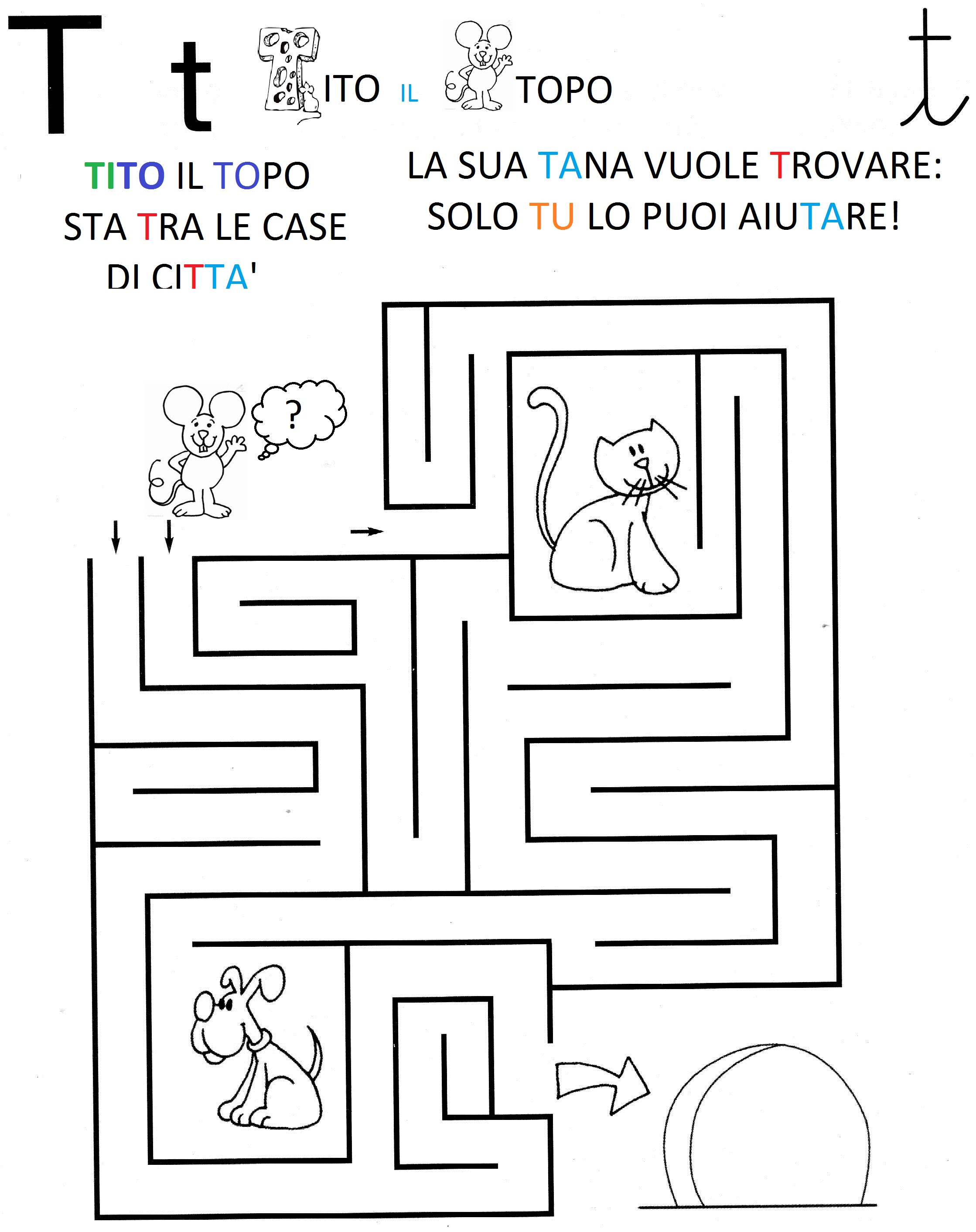 Ritaglia colora e pleta le torte sillabiche pdf · TITO il Topo labirinto pdf · Cartellini frasi Leggo scrivo disegno pdf