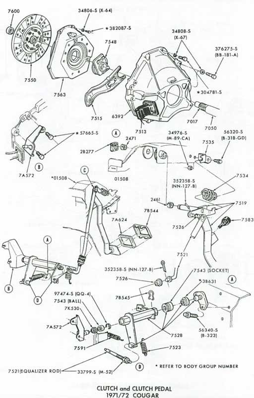 1971 - 1973 Clutch Linkage and Equalizer Parts at West Coast ...