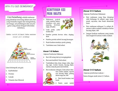 leaflet kebutuhan gizi balita bidan isma
