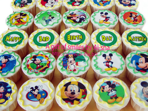 Birthday Cupcakes Edible Image Mickey Mouse