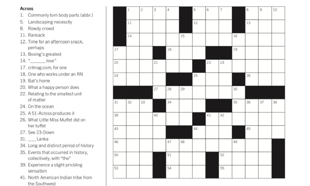 February 2020 Crossword Puzzle Answers: 'Love, Love, Love'