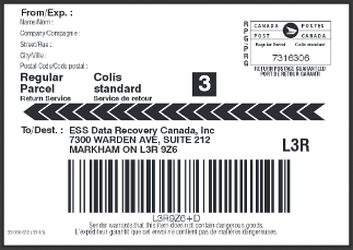 Canada Post Shipping Label - Datarecovery.com