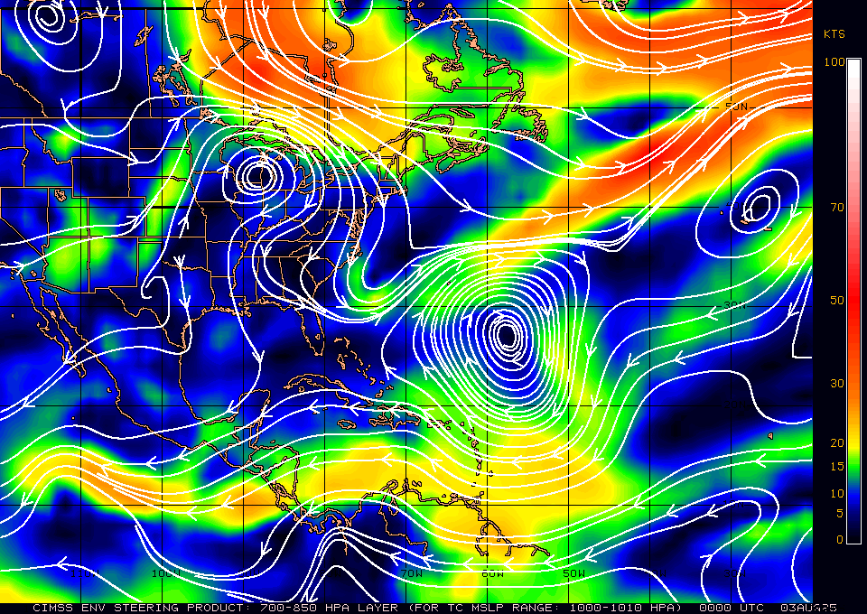 COURANTS DIRECTEURS 700 - 850mb