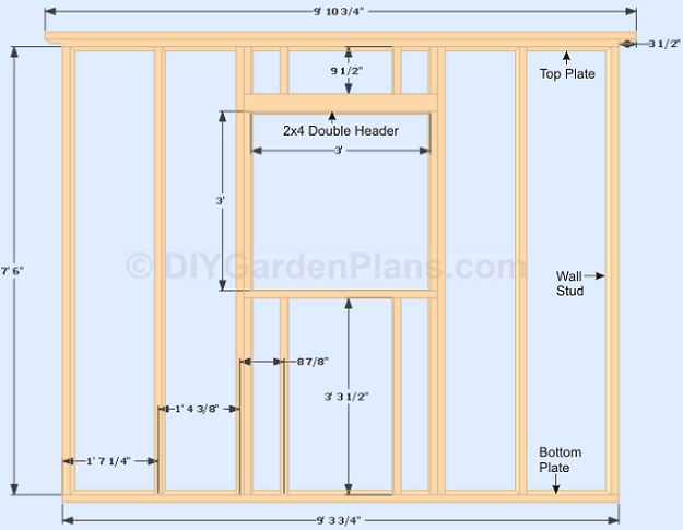 Gable Shed Plans: Side Wall and Window