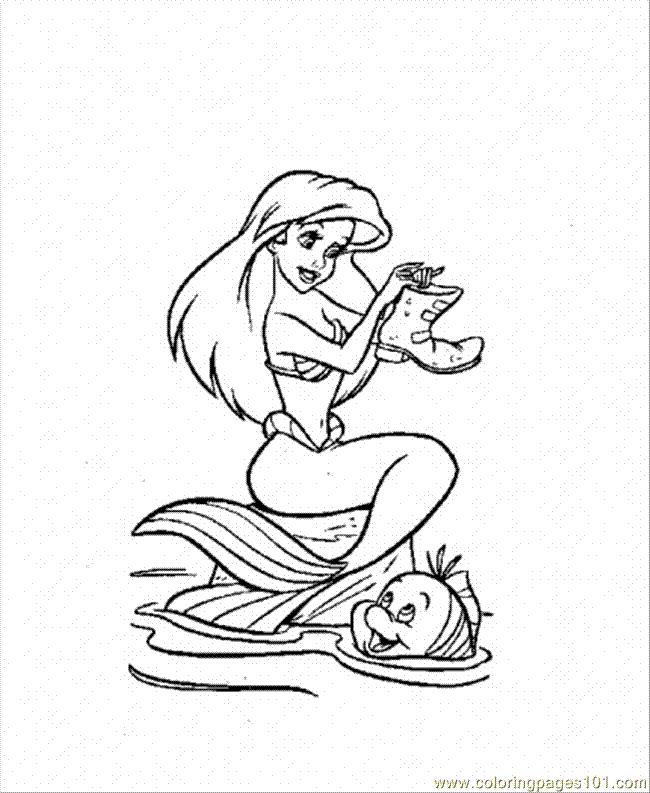 Coloring Pages Ariel And Flounder (Cartoons > The Little ...