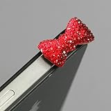 Red / Earphone jack accessory / Bow Dust Plug / Ear Cap / Ear Jack For iPhone / iPad / iPod Touch / 3.5mm (7232-4)