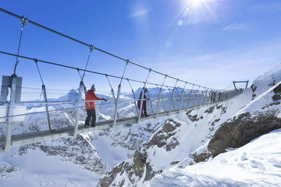 VARIOUS The Cliff Walk, the highest suspension bridge in Europe, on Titlis mountain, Engelberg, Obwalden, Schweiz
