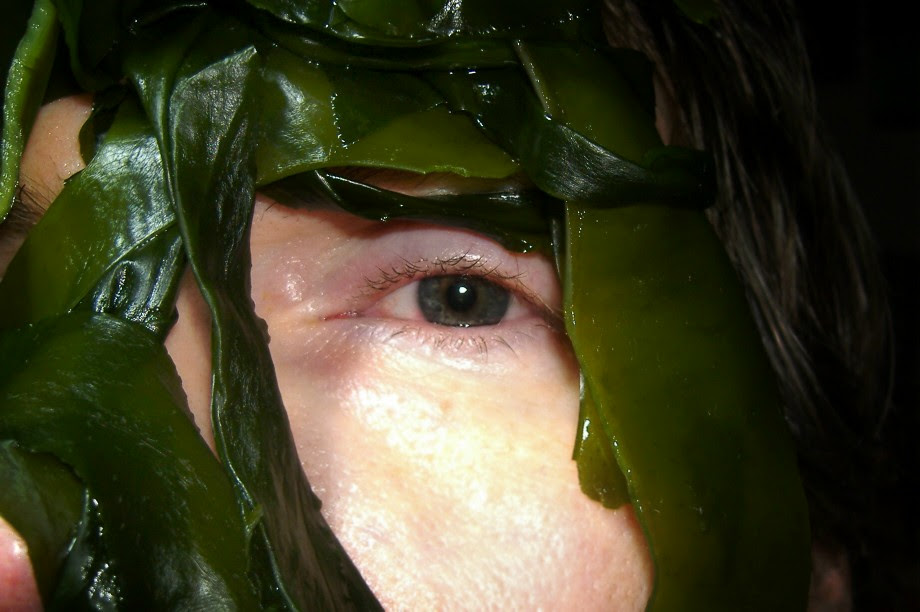 leaves ocean sea. face seaweed