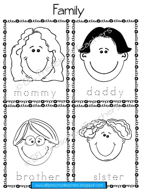  worksheet about family for kindergarten