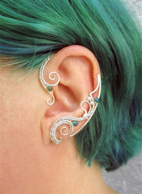 Affordable designer women's clothing designed and made in london, united kingdom. Ear wraps Nemetres - Ear cuffs - Elf earrings - Ear