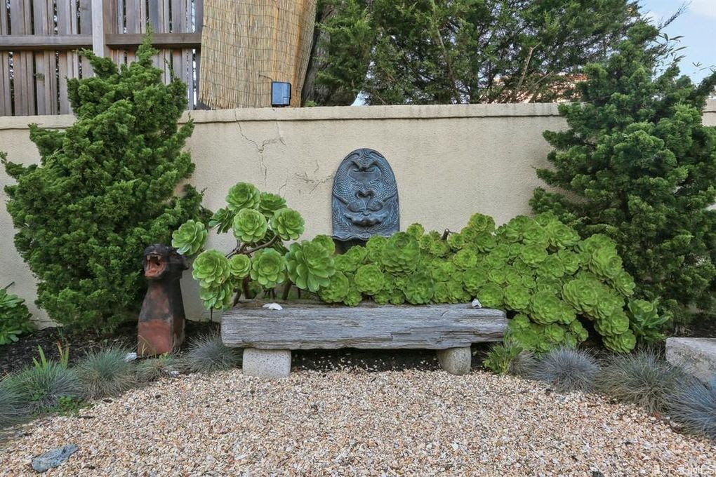 Is that a dragon head sculpture in the garden?