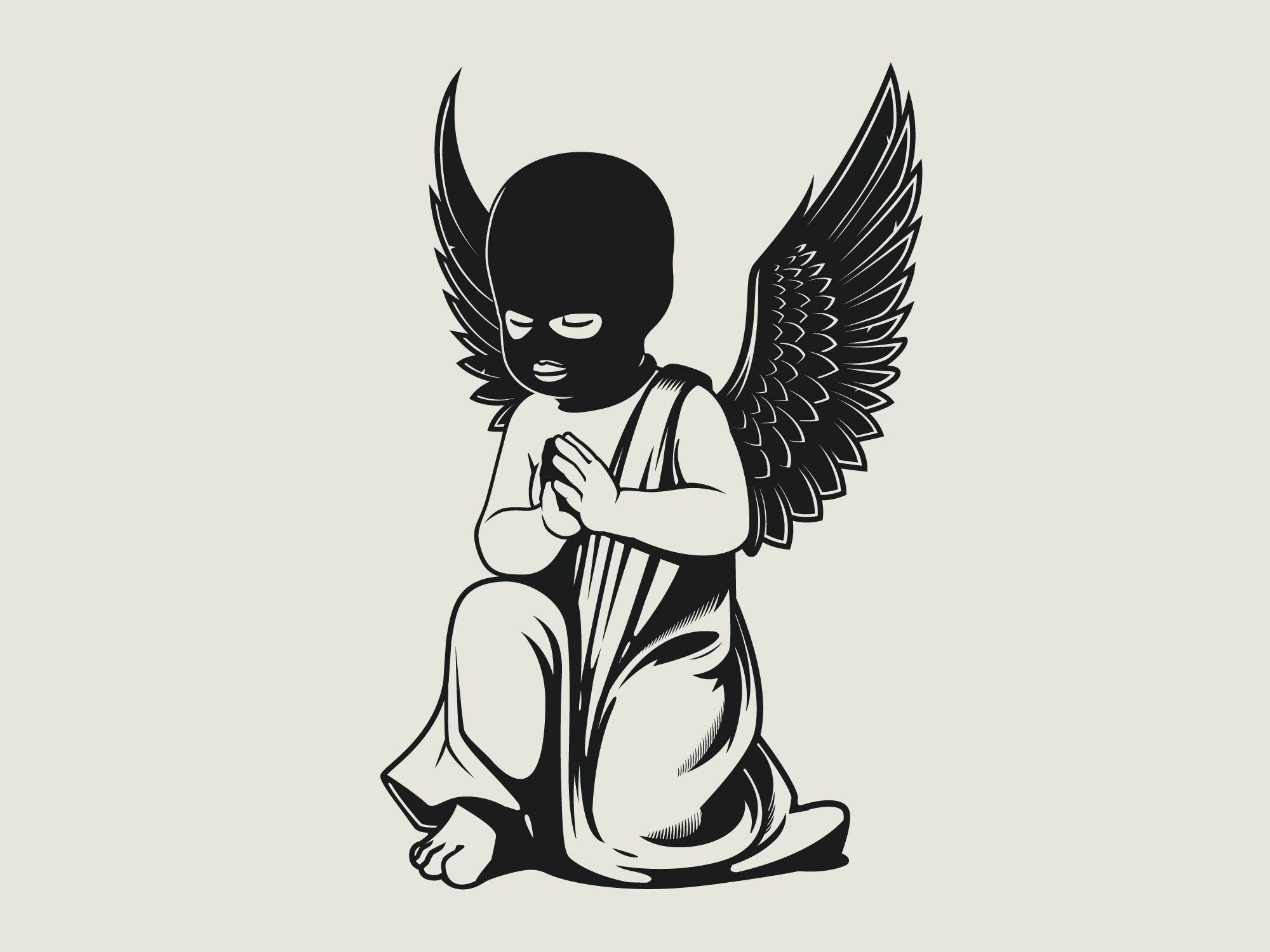 District-81 Clothing Praying cupid with ski mask | Cupid ...