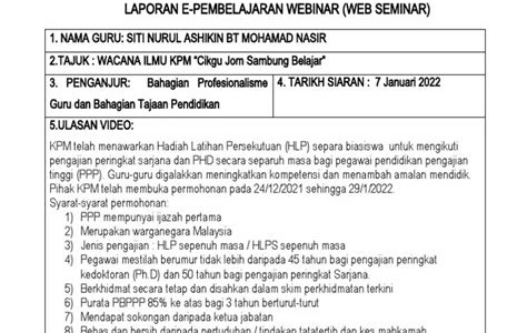 Contoh Laporan Webinar 2023: Panduan Praktikal untuk Meningkatkan Kualiti Pendidikan Online!