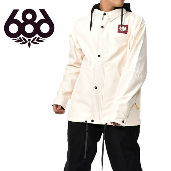 686 シックスエイトシックス Six ジャケット Waterproof 686 Six Eight Coaches メンズ スノーボードウェア 21 白 ホワイト スノボ ジャケット 送料無料 Jacket コーチ スノーボード スノーウェア 21冬新作 21 21 得割10 エレファントｓｐｏｒｔｓ686