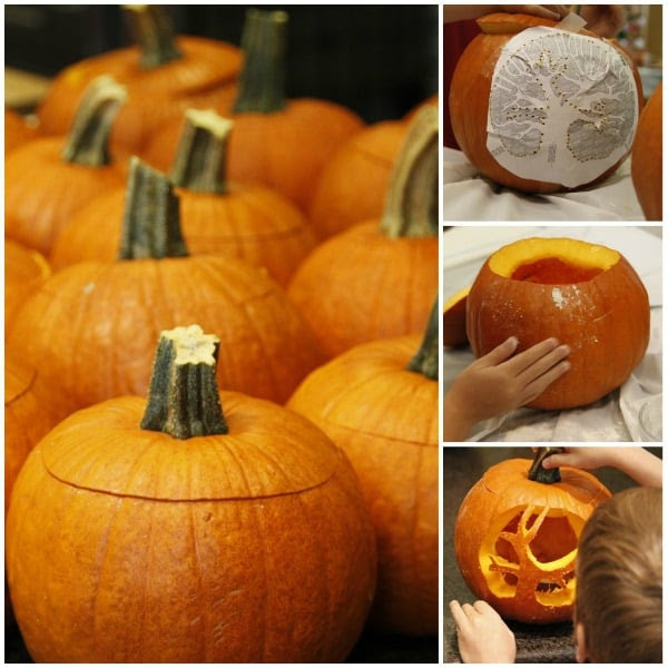 how to carve a pumpkin collage