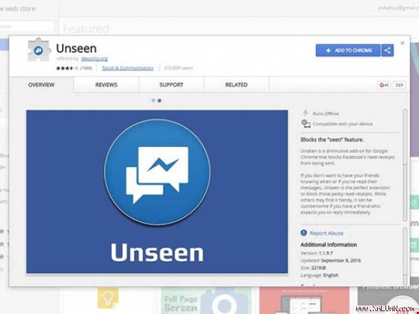 Với Unseen người dùng có thể âm thầm xem các tin nhắn Facebook. Ảnh: M.HOÀNG