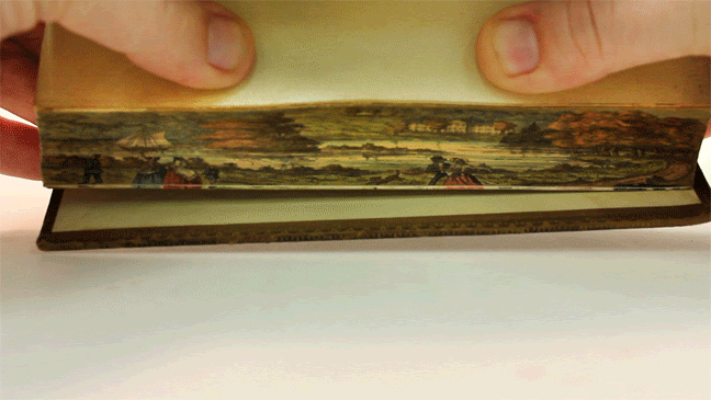 Secret Fore Edge Paintings Revealed in Early 19th Century Books at the University of Iowa seasons painting illustration fore edge painting books 