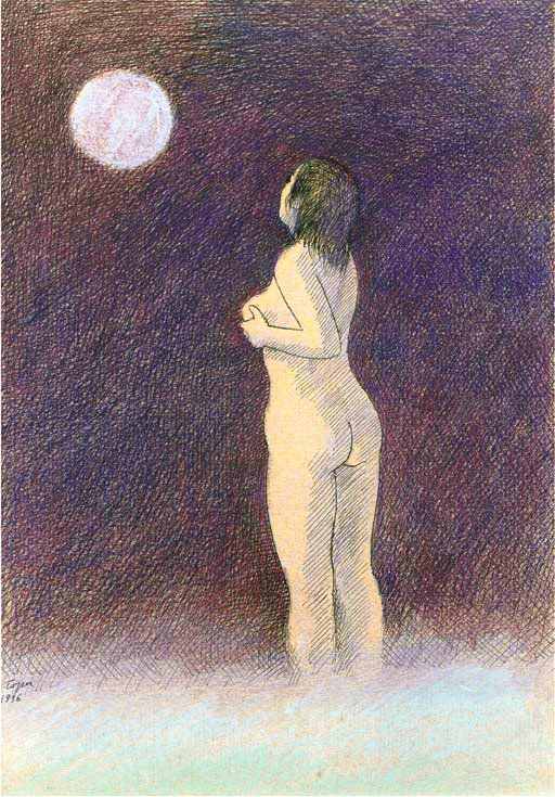 Nakedwomanstaringatthemoon