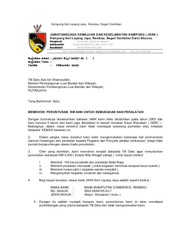 Contoh surat rasmi.