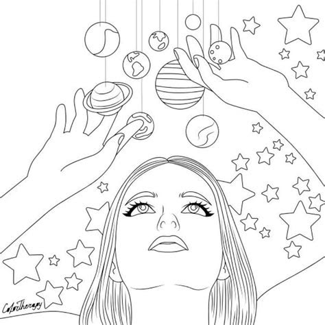 Free aesthetic drawing coloring pages. aesthetic coloring pages simple outline of girl coloring pages png