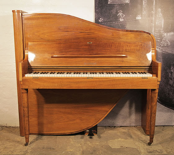 Rippen Upright Grand Piano For Sale With An Art Deco Style Walnut Case Buy An Art Cased Rippen Piano Besbrode Pianos Leeds Is A Specialist Piano Dealer Trader And Wholesaler Based In Yorkshire