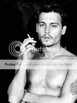 johnny depp without a shirt messy hair