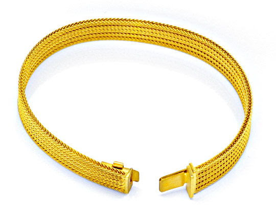 Original-Foto 1, FEINES GELBGOLD FLECHT ARMBAND 18K/750 LUXUS! NAGELNEU!