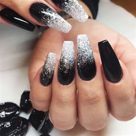 trendy black nails designs  dark colors lovers