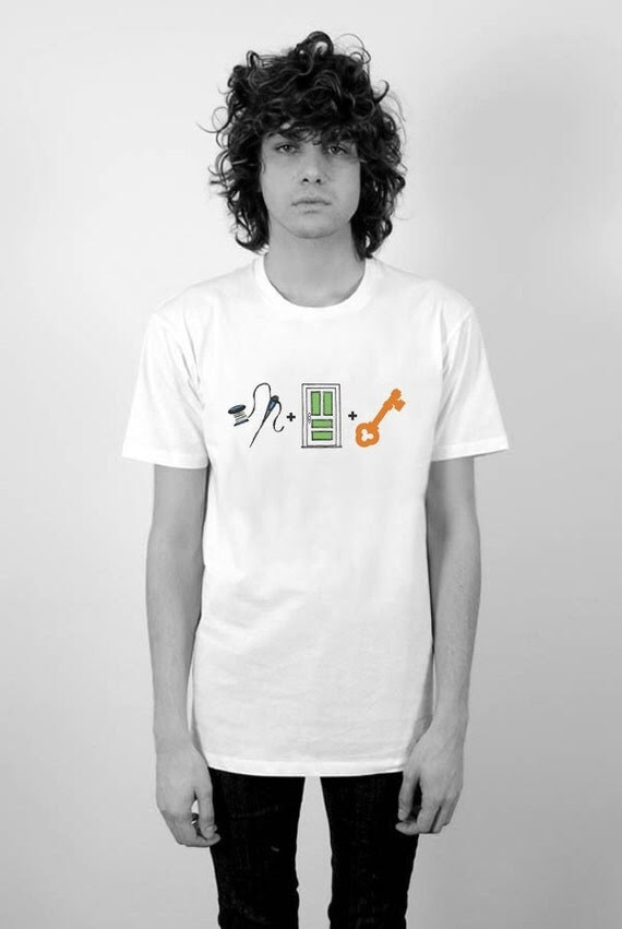 So Dorky, Sew Door Key Pictogram Men's Perfect Fit T Shirt T- Shirt Ringspun Cotton Men's Fitted Crew Neck Urban Hip Graphic Tee White