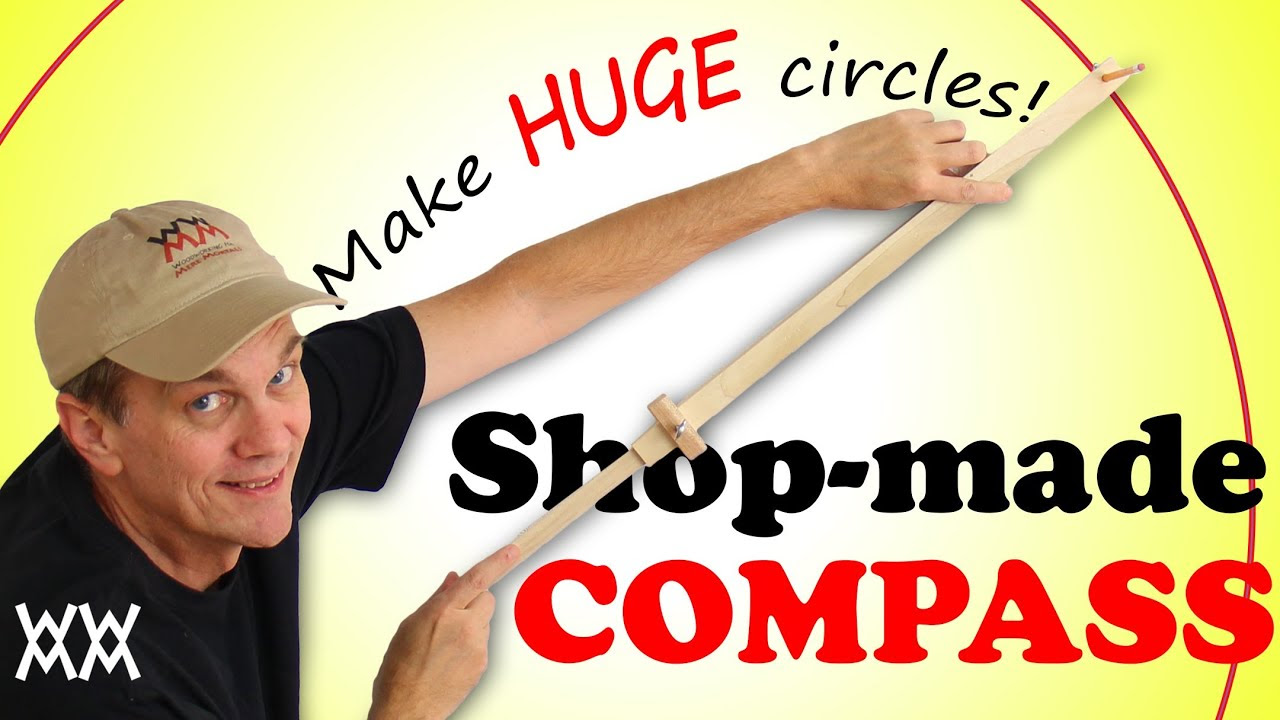 Make huge circles with a homemade beam compass. Woodworking shop 