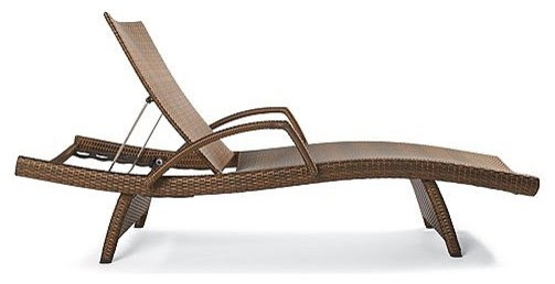 Set of Two Balencia Outdoor Chaise Lounge Chairs with Arms ...