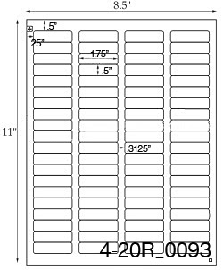 1 3/4 x 1/2 Rectangle Foil (Gold or Silver) Label Sheet, USUALLY SHIPS SAME  DAY