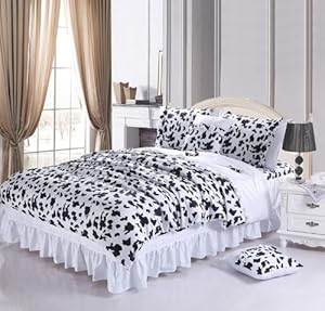 Amazon.com - DIAIDI Home Textile, Black And White Bedding Set, Cow ...