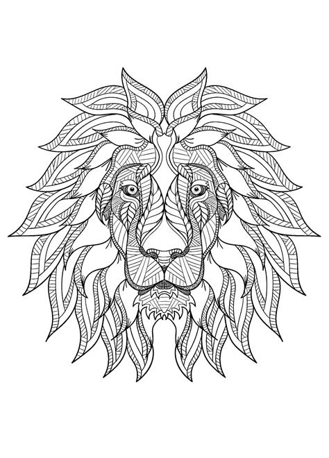  lions head from the front lion kids coloring pages