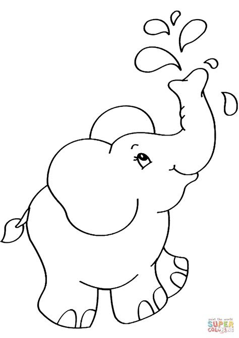 cartoon elephant coloring page  printable coloring pages