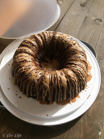 Chocolate Pumpkin Cake with Spiced Glazes