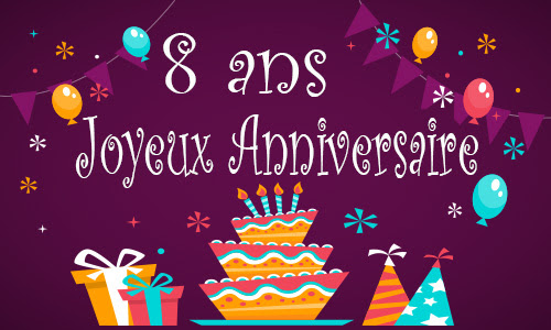 Carte Anniversaire Enfant 8 Ans Gateau