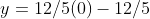 y=12/5(0)-12/5