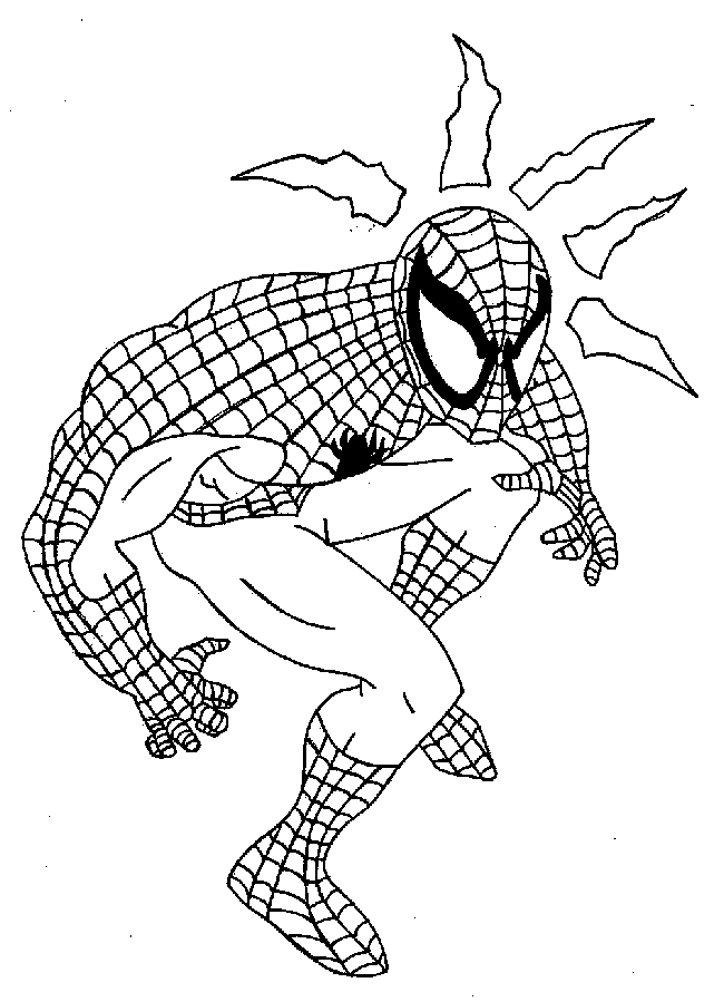 Spiderman superhero coloring pages of Spider Sense tingling.