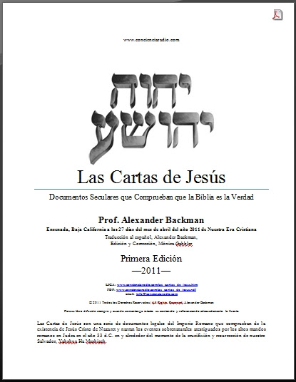 LAS CARTAS DE JESUS, ALEXANDER BACKMAN