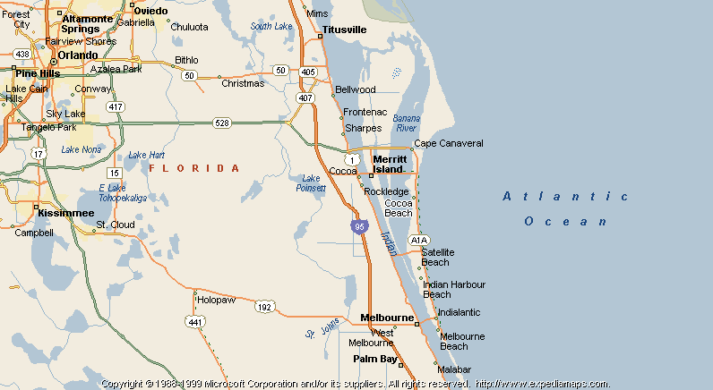 where is cocoa beach florida on the map