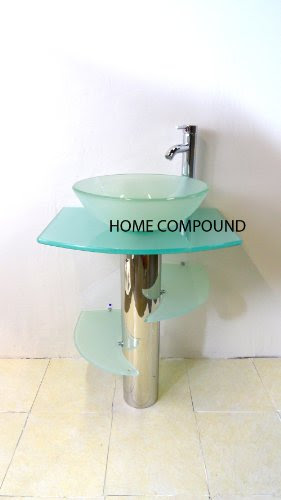 Bathroom Vanities Glass Vessel Sink Set with Faucet / Hc08