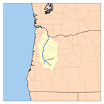 Map of the Willamette River watershed