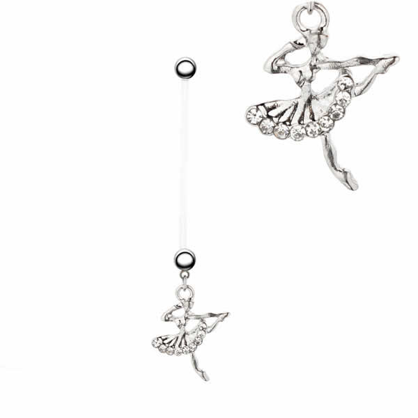 妊婦用 へそピアス バレリーナ 14g ボディピアス へそピアス 妊婦へそピアス ボディピアス専門店 グリーンピアッシング