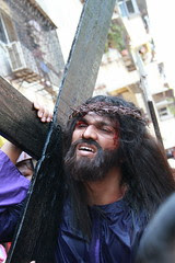 Jesus shoulders His own cross and carries it to the place of crucifixion while Mary follows Him sorrowing. by firoze shakir photographerno1