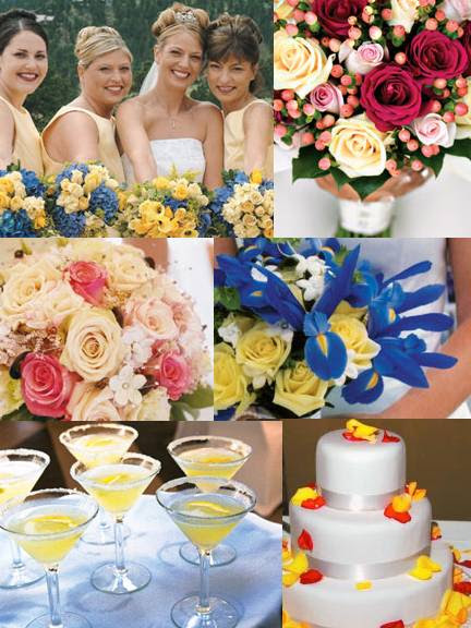 dark blue and yellow weddings